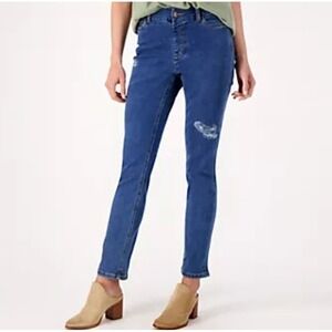 Denim & Co Canyon‎ Retreat Pull On Slim Easy Stretch Denim Jean Womens 18WP